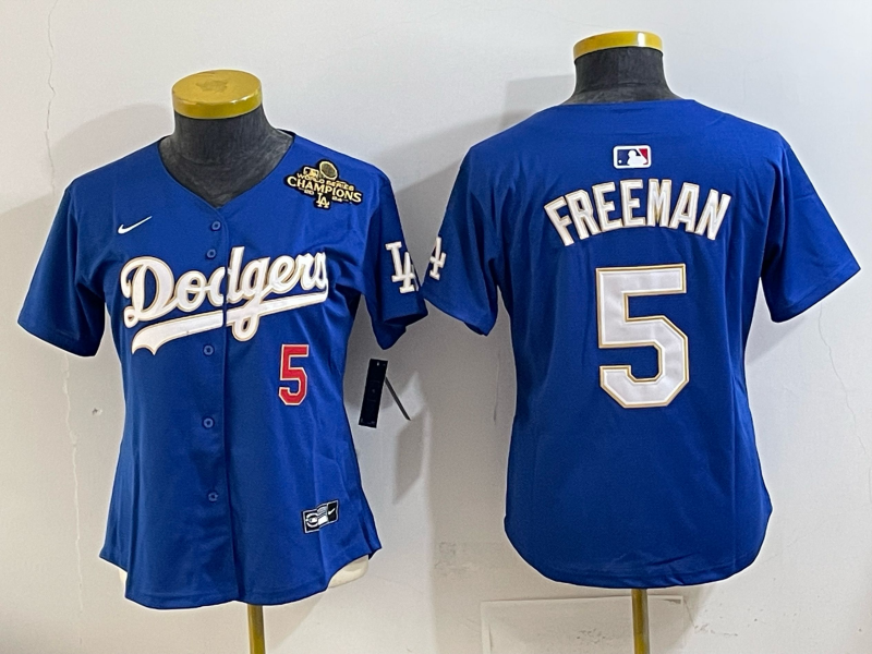 Women Los Angeles Dodgers #5 Freeman blue Nike NFL 2025 jersey 020->women mlb jersey->Women Jersey